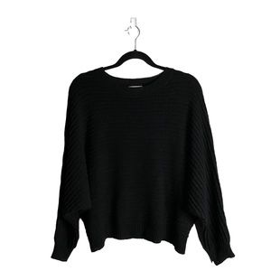Dreamers Women's Black Oversized Crewneck Sweater